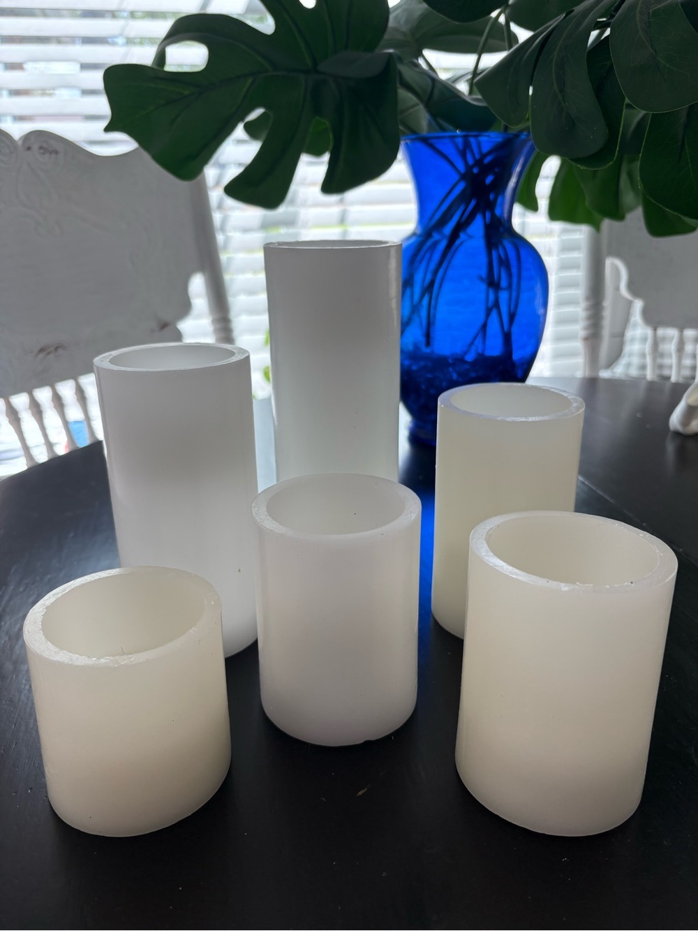 Faux Pillar LED Candle Set - White - Unbranded